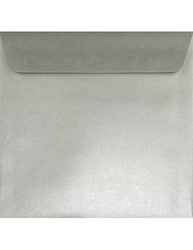 Briefumschläge Perlmutt-Silber quadratisch (170 x 170 mm) 110 g/m² Sirio Pearl Platinum haftklebend