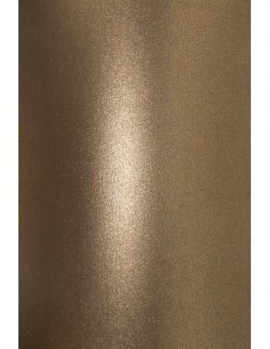 Bastelkarton Perlmutt-Braun DIN B1+ (720 x 1000 mm) 250 g/m² Aster Metallic Club Gold R100