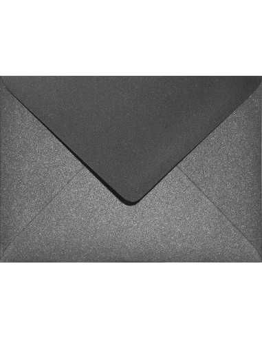 Farbige Briefumschläge Perlmutt-Schwarz DIN B6 (125 x 175 mm) 120 g/m² Aster Metallic Black nassklebend