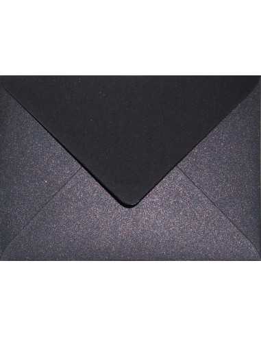 Briefumschläge Perlmutt-Schwarz mit Kupferteilchen DIN B6 (125 x 175 mm) 120 g/m² Aster Metallic Black Cooper nasskleben