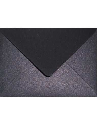 Farbige Briefumschläge Perlmutt-Schwarz mit Kupferteilchen DIN B6 (125 x 175 mm) 120 g/m² Aster Metallic Black Cooper nasskleben