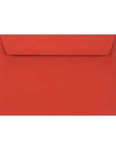 Farbige Briefumschläge Rot DIN C6 (114 x 162 mm) 90 g/m² Burano Rosso Scarlatto haftklebend