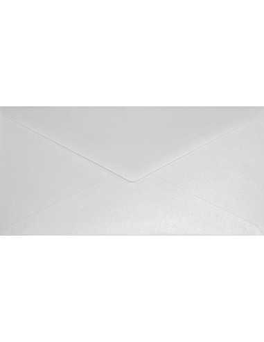 Briefumschläge Perlmutt-Weiß DIN lang (110 x 220 mm) 110 g/m² Sirio Pearl Ice White nassklebend