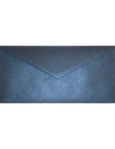 Farbige Briefumschläge Perlmutt-Marineblau DIN lang (110 x 220 mm) 120 g/m² Aster Metallic Queens Blue nassklebend