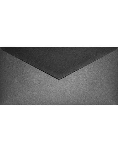 Briefumschläge Perlmutt-Schwarz DIN lang (110 x 220 mm) 120 g/m² Aster Metallic Black nassklebend