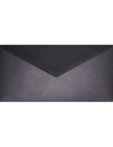 Briefumschläge Perlmutt-Schwarz mit Kupferteilchen DIN lang (110 x 220 mm) 120 g/m² Aster Metallic Black Cooper nasskleb