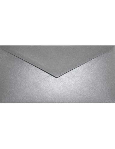 Briefumschläge Perlmutt-Grau DIN lang (110 x 220 mm) 120 g/m² Aster Metallic Grey nassklebend