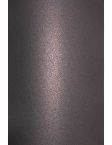 Bastelpapier Perlmutt-Schwarz mit Kupferteilchen DIN A4 (210 x 297 mm) 120 g/m2 Aster Metallic Black Cooper - 10 Stück
