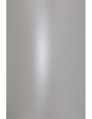 Bastelkarton Perlmutt-Silber mit Kreismuster DIN A4 (210 x 297 mm) 250 g/m² Aster Metallic Silver Disco - 10 Stück