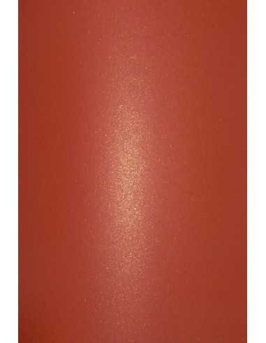 Bastelkarton Perlmutt- Rot mit Gold DIN A4 (210 x 297 mm) 280 g/m² Aster Metallic Ruby Gold - 10 Stück