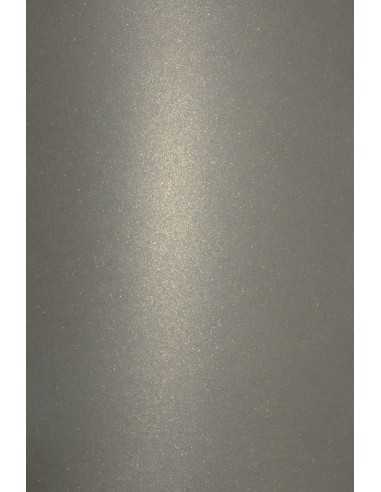 Bastelkarton Perlmutt-Dunkelgrau mit Gold DIN A4 (210 x 297 mm) 280 g/m² Aster Metallic Grey Gold - 10 Stück