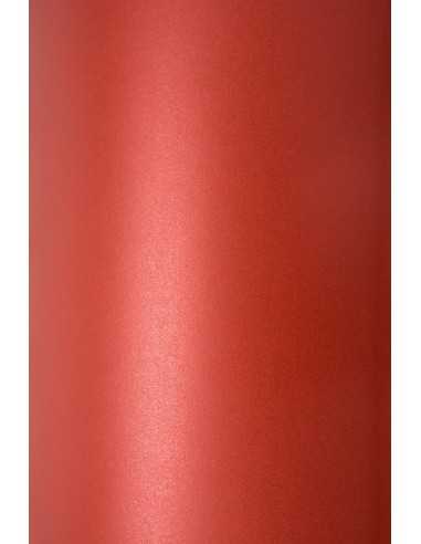 Bastelpapier Perlmutt-Rot DIN A4 (210 x 297 mm) 125 g/m² Sirio Pearl Red Fever - 10 Stück