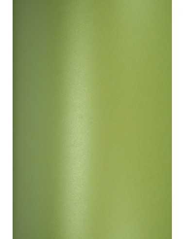 Bastelpapier Perlmutt-Hellgrün DIN A5 (148 x 210 mm) 120 g/m² Majestic Satin Lime - 10 Stück