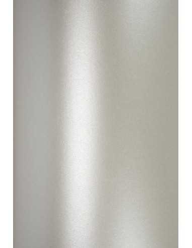 Bastelkarton Perlmutt-Echtsilber DIN A5 (148 x 210 mm) 250 g/m² Majestic Real Silver - 10 Stück