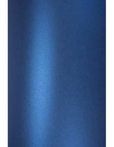 Bastelkarton Perlmutt-Dunkelblau DIN A5 (148 x 210 mm) 250 g/m² Majestic Satin Blue - 10 Stück