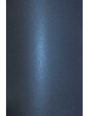 Bastelpapier Perlmutt-Marineblau DIN B1 (700 x 1000 mm) 120 g/m² Aster Metallic Queens Blue