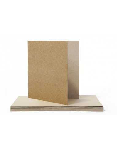 Ökologische Faltkarten Braun quadratisch (145 x 145 mm) 170 g/m² Kraftpapier EKO Kraft - 25 Stück