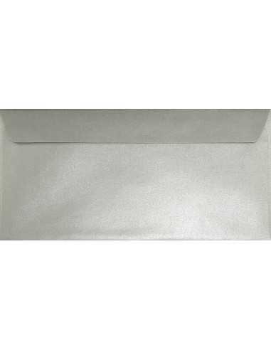 Briefumschläge Perlmutt-Silber DIN lang (110 x 220 mm) 110 g/m² Sirio Pearl Platinum haftklebend