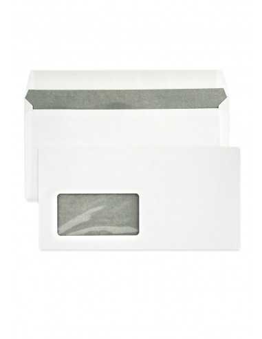 Versandtaschen Weiß mit Fenster links DIN lang (110 x 220 mm) 90 g/m² haftklebend - 1000 Stück