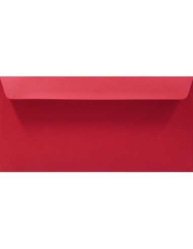 Farbige Briefumschläge Rot DIN lang (110 x 220 mm) 140 g/m² Plike Red haftklebend