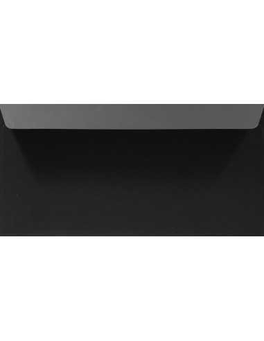 Farbige Briefumschläge Schwarz DIN lang (110 x 220 mm) 140 g/m² Plike Black haftklebend