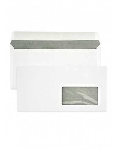 Versandtaschen Weiß mit Fenster rechts DIN lang (110 x 220 mm) 90 g/m² haftklebend - 1000 Stück