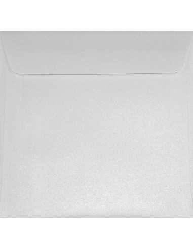 Briefumschläge Perlmutt-Weiß quadratisch (170 x 170 mm) 125 g/m² Sirio Pearl Ice White haftklebend