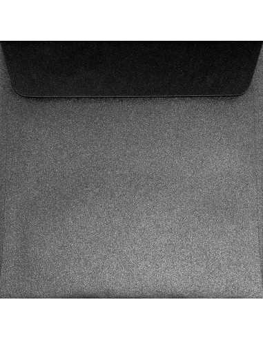 Briefumschläge Perlmutt-Schwarz quadratisch (170 x 170 mm) 125 g/m² Sirio Pearl Coal Mine haftklebend