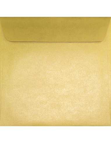 Briefumschläge Perlmutt-Gold quadratisch (170 x 170 mm) 110 g/m² Sirio Pearl Aurum haftklebend