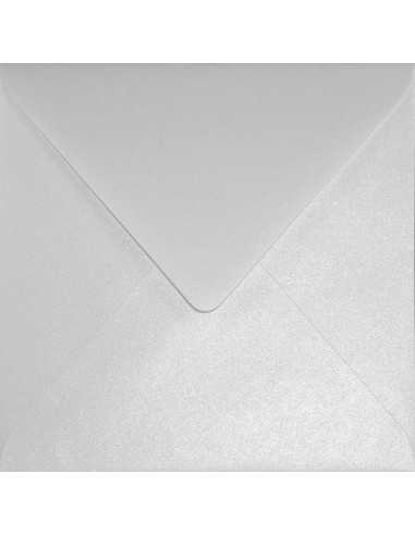 Briefumschläge Perlmutt-Weiß quadratisch (155 x 155 mm) 110 g/m² Sirio Pearl Ice White nassklebend