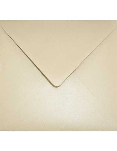 Briefumschläge Perlmutt-Beige quadratisch (153 x 153 mm) 120 g/m² Aster Metallic Sand nassklebend