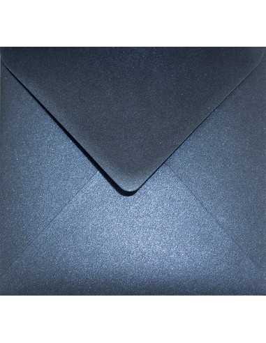 Briefumschläge Perlmutt-Marineblau quadratisch (153 x 153 mm) 120 g/m² Aster Metallic Queens Blue nassklebend