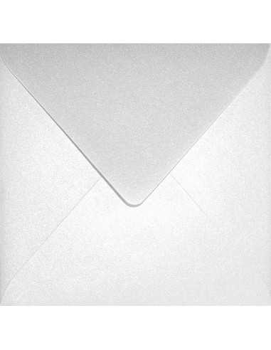 Briefumschläge Perlmutt-Weiß quadratisch (153 x 153 mm) 120 g/m² Aster Metallic White nassklebend