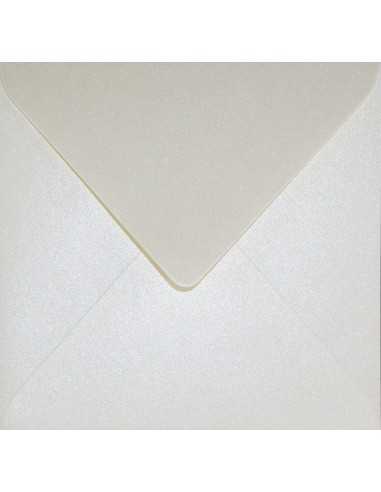 Briefumschläge Perlmutt-Ecru quadratisch (153 x 153 mm) 120 g/m² Aster Metallic Cream nassklebend