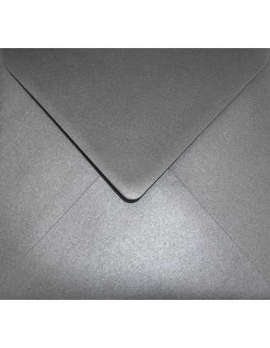 Briefumschläge Perlmutt-Grau quadratisch (153 x 153 mm) 120 g/m² Aster Metallic Grey nassklebend