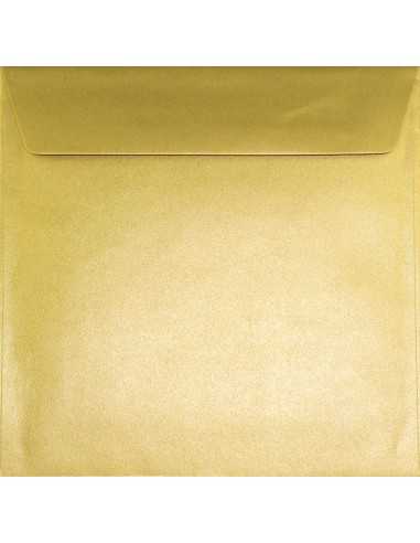 Briefumschläge Perlmutt-Gold quadratisch (156 x 156 mm) 110 g/m² Sirio Pearl Aurum nassklebend