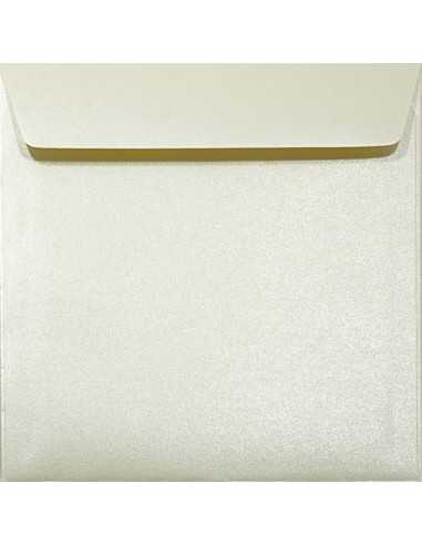 Briefumschläge Perlmutt-Ecru quadratisch (156 x 156 mm) 120 g/m² Majestic Candelight Cream nassklebend