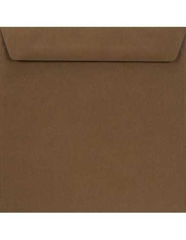 Farbige Briefumschläge Braun quadratisch (155 x 155 mm) 90 g/m² Burano Tabacco haftklebend