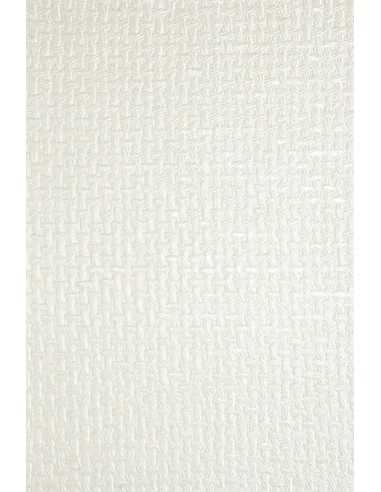Dekorpapier Perlmutt-Ecru mit geprägtem Flechtmuster Größe (180 x 250 mm) 150 g/m² Orient Paper - 5 Stück