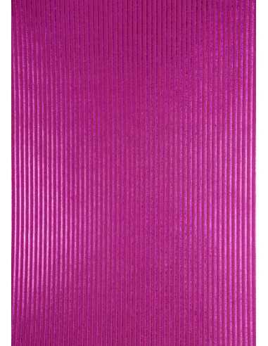 Dekorpapier Amarant mit geprägtem Streifenmuster in Perlmutt-Pink Größe (180 x 250 mm) 150 g/m² Orient Paper - 5 Stück