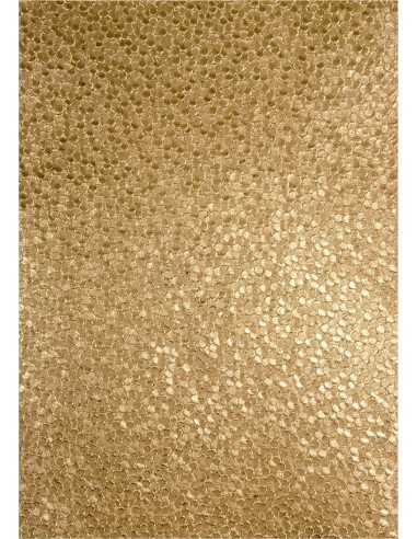 Dekorpapier Perlmutt-Gold mit geprägtem Schuppenmuster Größe (180 x 250 mm) 150 g/m² Orient Paper - 5 Stück