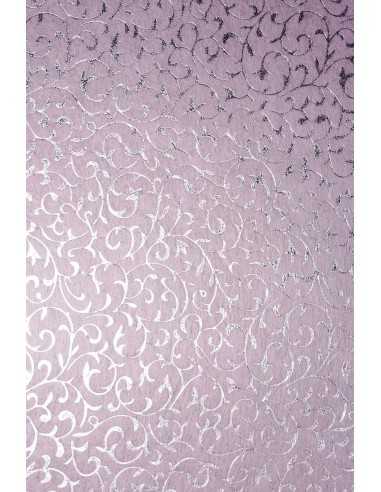Deko-Vlies Rosa mit silbernem Spitzenmuster Größe (190 x 290 mm) 40 g/m² Orient Paper - 5 Stück