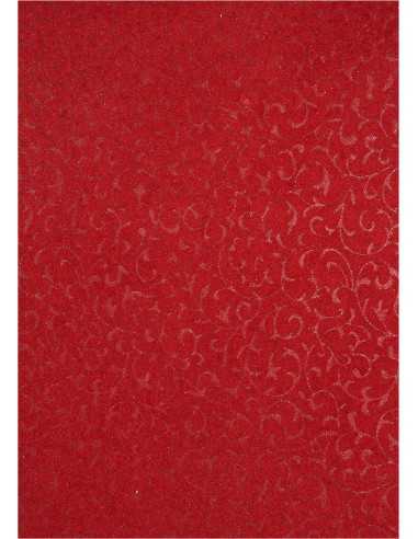 Dekorpapier Rot mit samtlichem Spitzenmuster Größe (560 x 760 mm) 150 g/m² Orient Paper