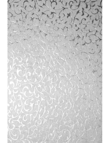 Deko-Vlies Ecru mit silbernem Spitzenmuster Größe (580 x 900 mm) 40 g/m² Orient Paper