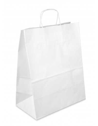 Papiertragetaschen mit gedrehter Papierkordel Weiß (180 x 80 x 210 mm) 90g/m2 - 400 Stück