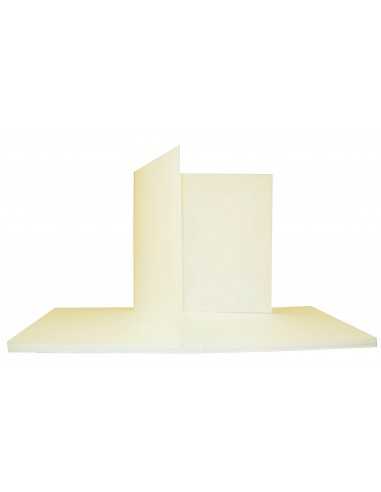 Faltkarten Ecru quadratisch (145 x 145 mm) 240 g/m² Lessebo - 25 Stück