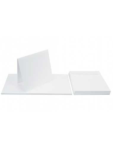 Faltkarten-Set Weiß mit Briefumschlägen quadratisch (140 x 140 mm) 240 g/m² Lessebo - 25 Stück