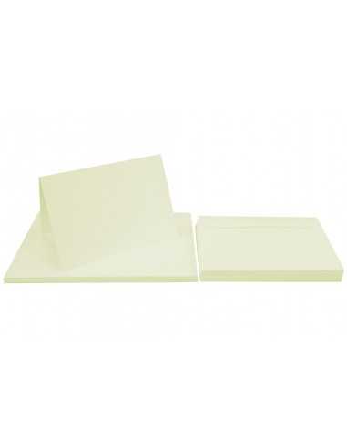 Faltkarten-Set Ecru mit Briefumschlägen DIN C6 (114 x 162 mm) 240 g/m² Lessebo - 25 Stück
