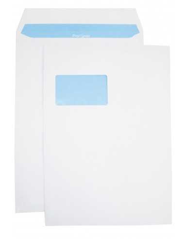 Versandtaschen Weiß mit Fenster links DIN C4 (229 x 324 mm) 90 g/m² haftklebend - 250 Stück