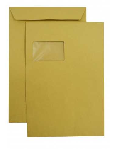 Versandtaschen Braun mit Fenster links DIN C4 (229 x 324 mm) 90 g/m² haftklebend - 250 Stück